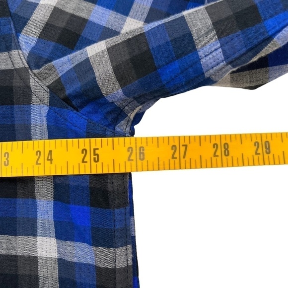 Mountain Hardwear Men's Reversible Snap Button Shirt Plaid/Solid Navy XXL - Picture 9 of 11